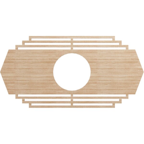 Ekena Millwork Chrysler Wood Fretwork Pierced Ceiling Medallion, Alder, 28"W x 14"H x 7 3/8"ID x 3/8"T CMWP28X14X0375CSAL - main